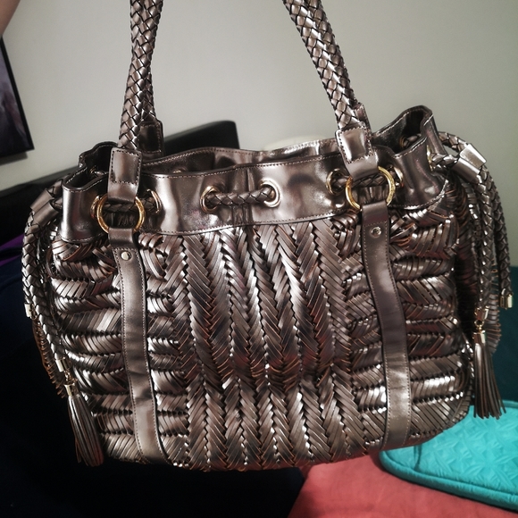 Anya Hindmarch Metallic Woven Leather Bag - Picture 5 of 7